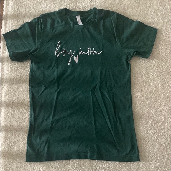 Bella Canvas Tops - Green 'Boy Mom' T-Shirt